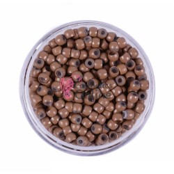 Inele Micronano Rings cu silicon pentru extensii de par 100 bucati Saten Deschis NRG04
